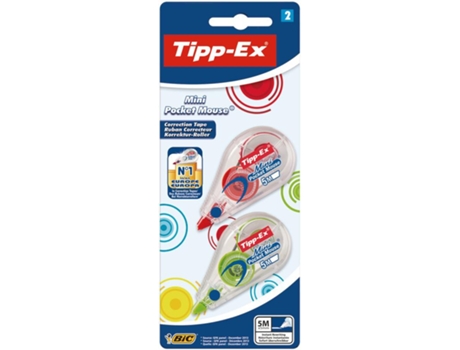 Fita Corretora Mini Pocket Mouse Colors 2 Unidades