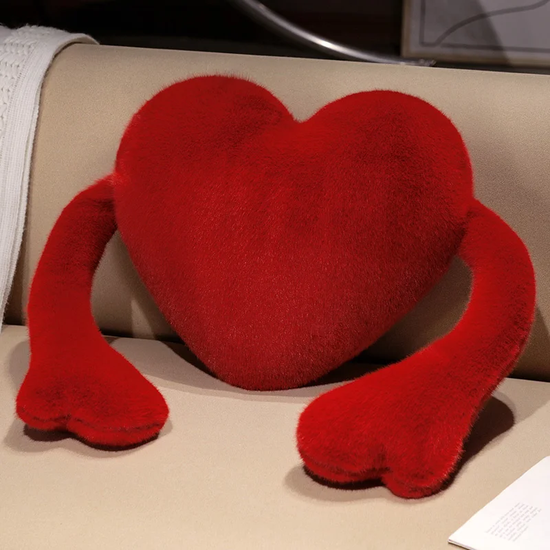 Almofada Decorativa em Formato de Coração para Adultos, Almofada Macia para Sofá MDUG (vermelho 50cm)