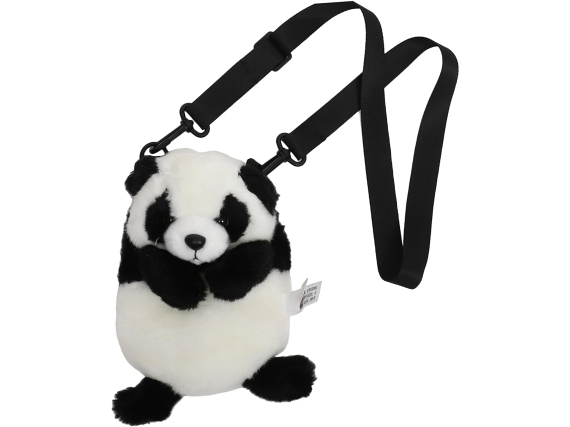 Bolsa De Ombro Ciieeo Ultra Soft Plush Panda, Tamanho Único, Preta E Branca