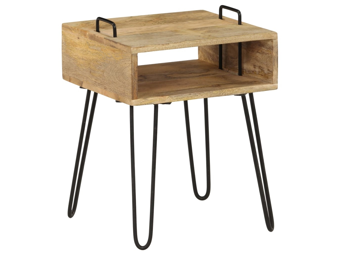 Vidaxl Mesa De Cabeceira Madeira De Mangueira Maciça 40x34x47 Cm