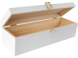 Arca para Vinho CREATIVE DECO Madeira Maciça de Pinho Branco 36 X 11 X 9 8 Cm