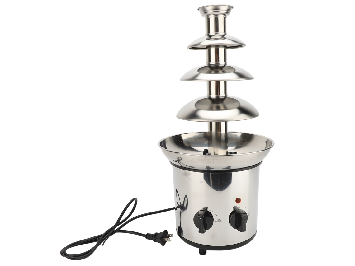 Fonte de chocolate elétrica de 4 camadas para festas, com aço inox e controlo de temperatura ajustável LAXISCREED