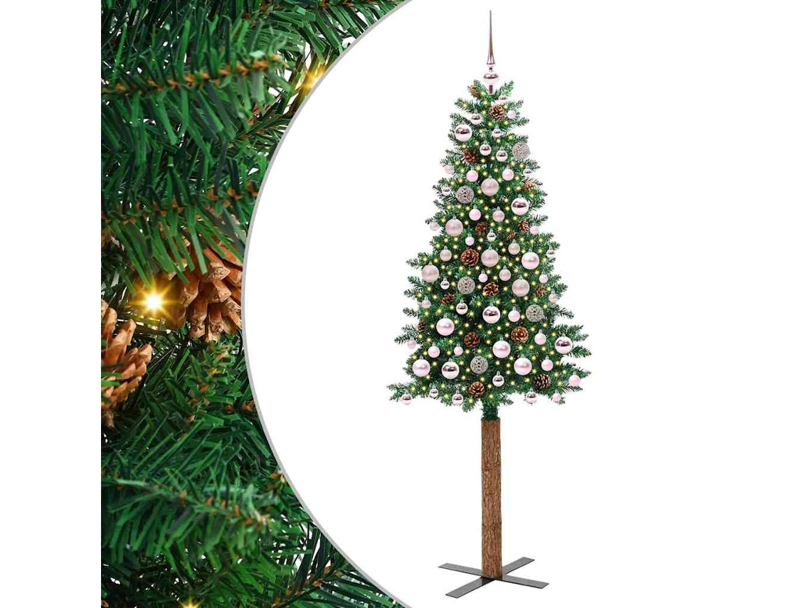 Árvore De Natal Slim Moderna Vidaxl Verde Pvc (180 Cm)