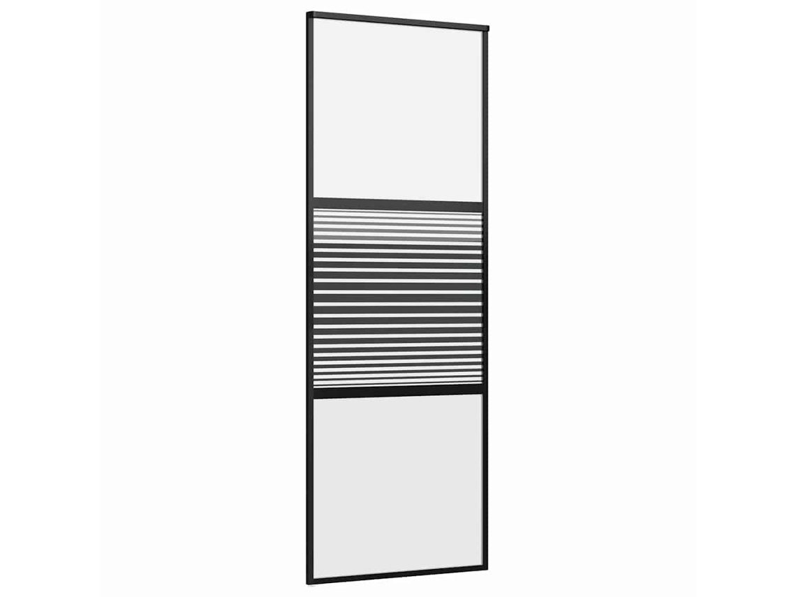 Conjunto 1 Porta De Vidro Vidaxl Preto Alumínio (76 X 2 X 205 Cm)