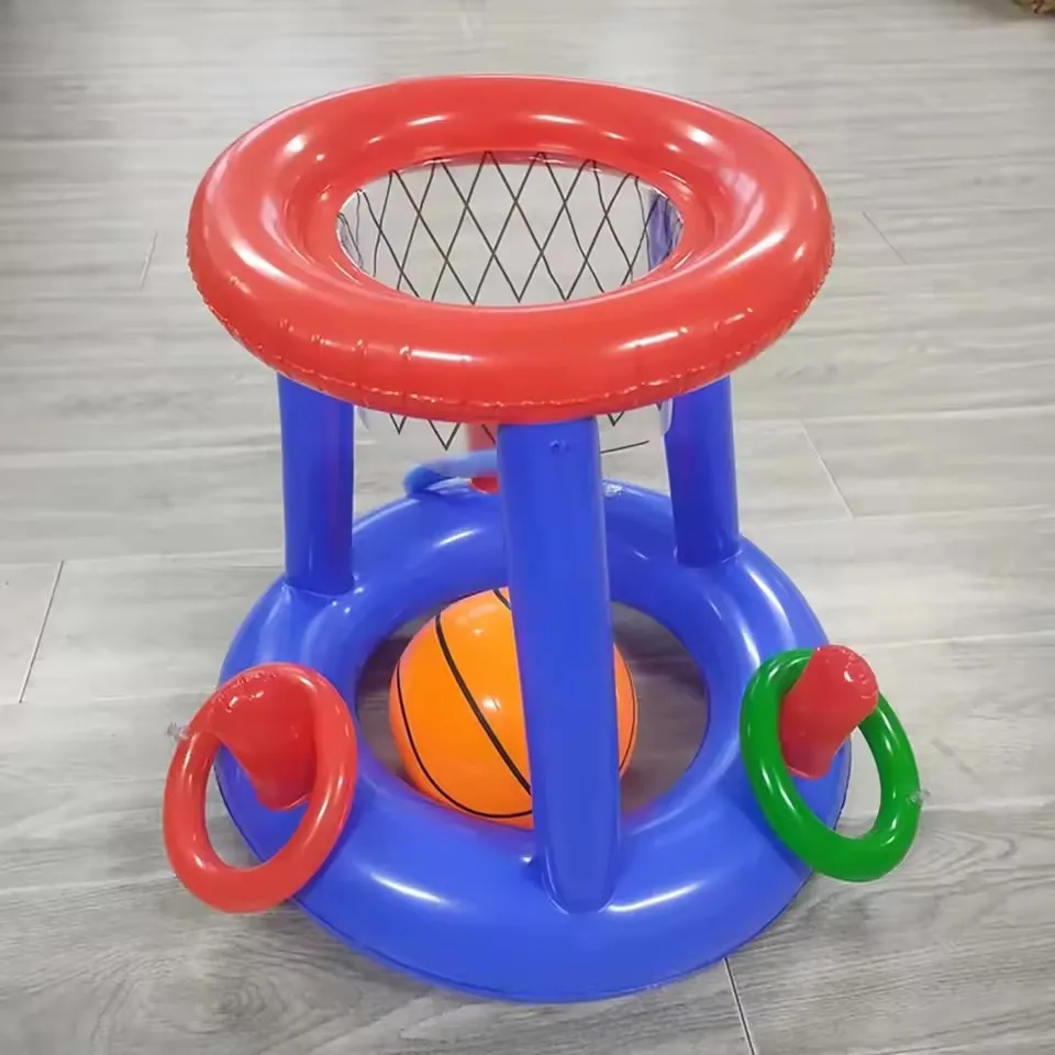 Cesta de basquete inflável flutuante, brinquedos interativos para esportes aquáticos, jogo Argolas Arremesso
