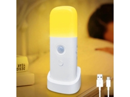 Lurelia Luminária De Parede Led Com Sensor De Movimento, Usb Recarregável, Portátil, Brilho Regulável, Branco Quente