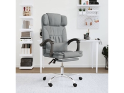 Vidaxl Cadeira Massagens Escritório Reclinável Tecido Cinzento-claro