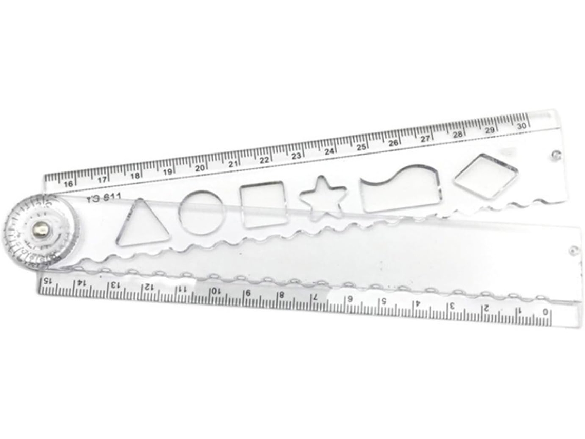 Régua De Medição Dobrável Em Acrílico Transparente, Ferramenta Para