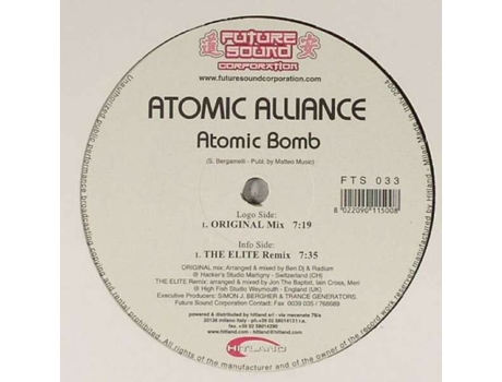 Vinil Atomic Bomb Future Sound Corporation