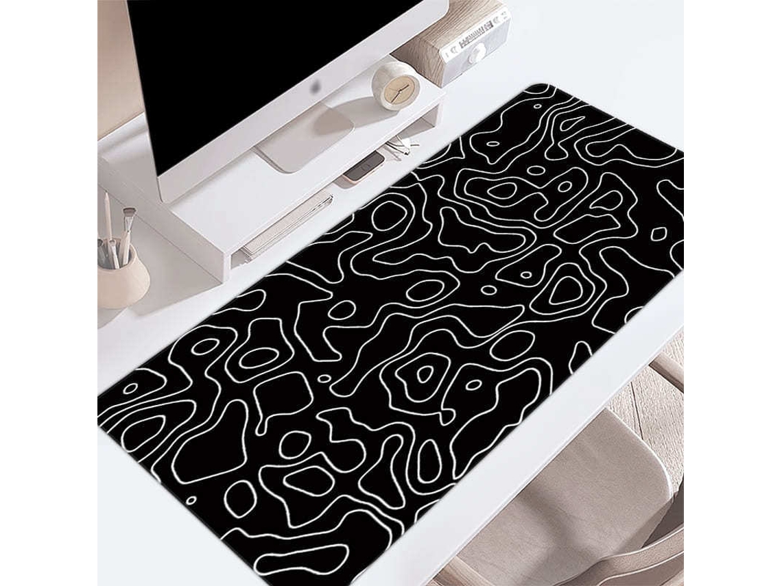 Mouse pad grande com textura criativa, pintura abstrata de linhas, mouse pad grande de borracha plana e antiderrapante YWP