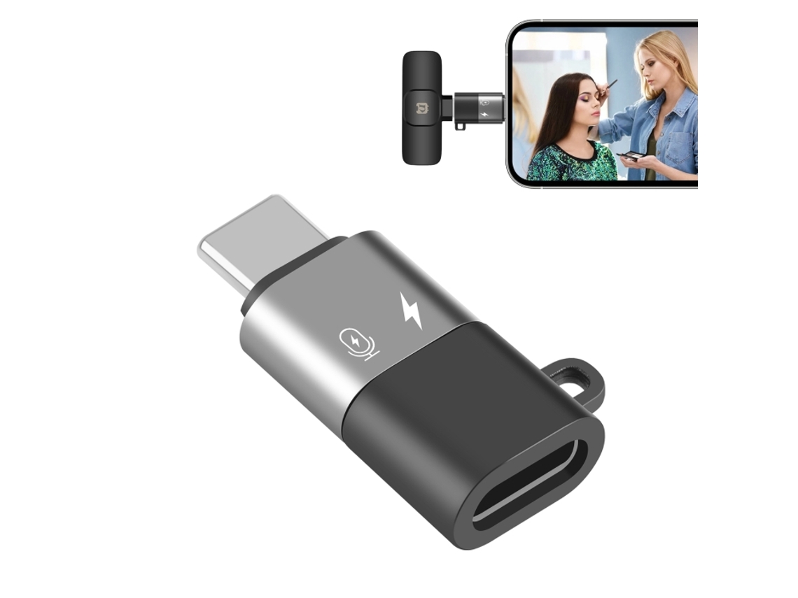Adaptador Otg De 8 Pin Para Type-c Conversor Preto