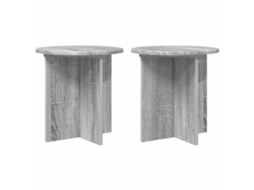 Conjunto 2 Suporte Moderno Para Plantas Vidaxl Cinzento Derivados De Madeira (40 X 40 X 40 Cm)
