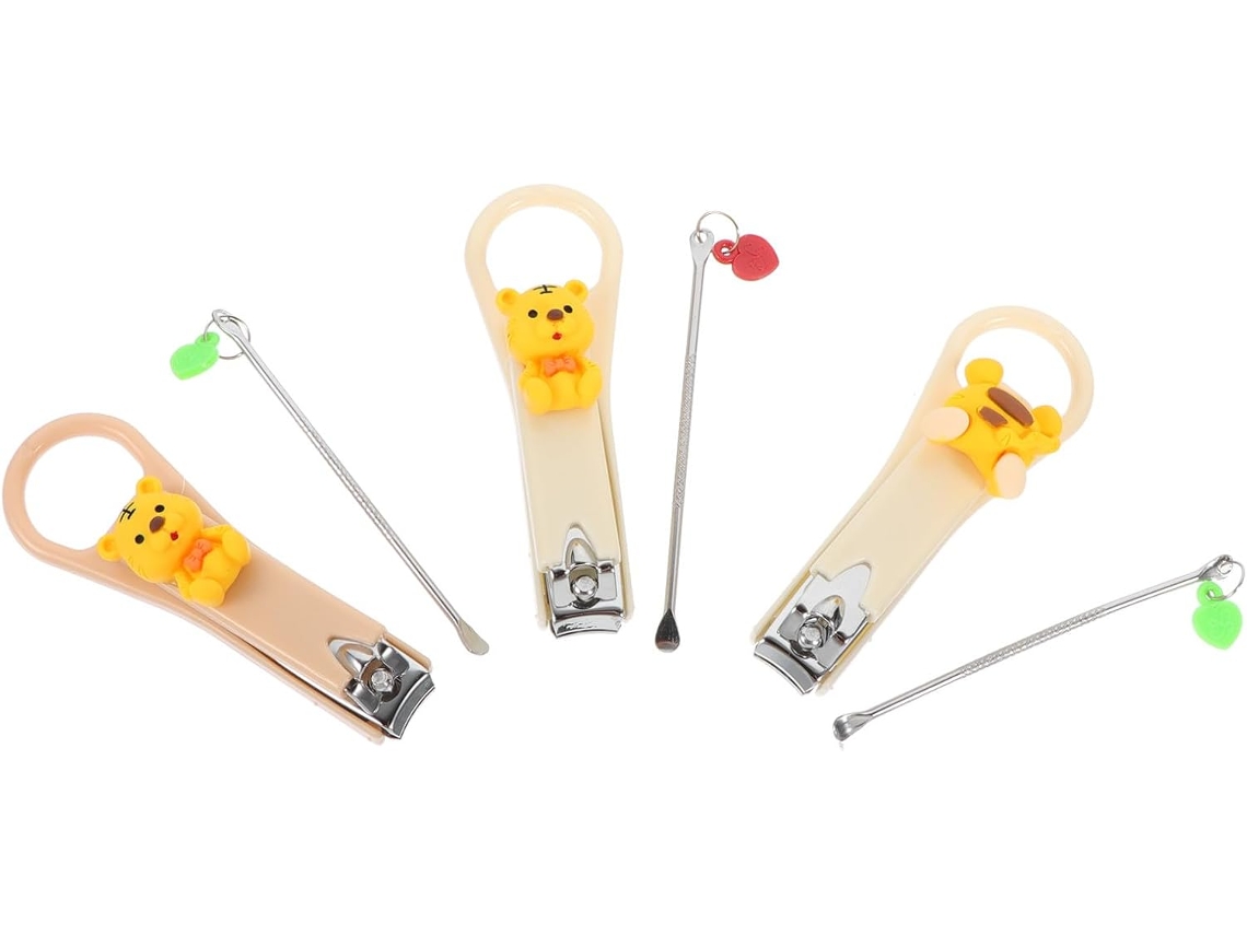 Conjunto De Cortadores De Unhas Práticos E Adoráveis Em Abs E Aço Inoxidável, 3 Peças