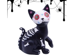 Estatueta De Halloween | Estatueta Decorativa Para Festa, Decoração De Esqueleto De Gato E Cachorro Gokoco
