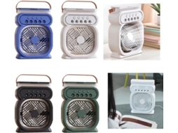 Ventilador portátil multifuncional com luz LED, USB, para camping, viagens e dormitórios AQUAFORGE
