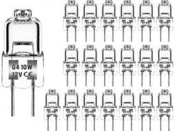 Lurelia Pack De 20 Lâmpadas Halógenas G4 10w 12v 150lm, Branca Quente, Regulável, Sem Cintilação, Pendente