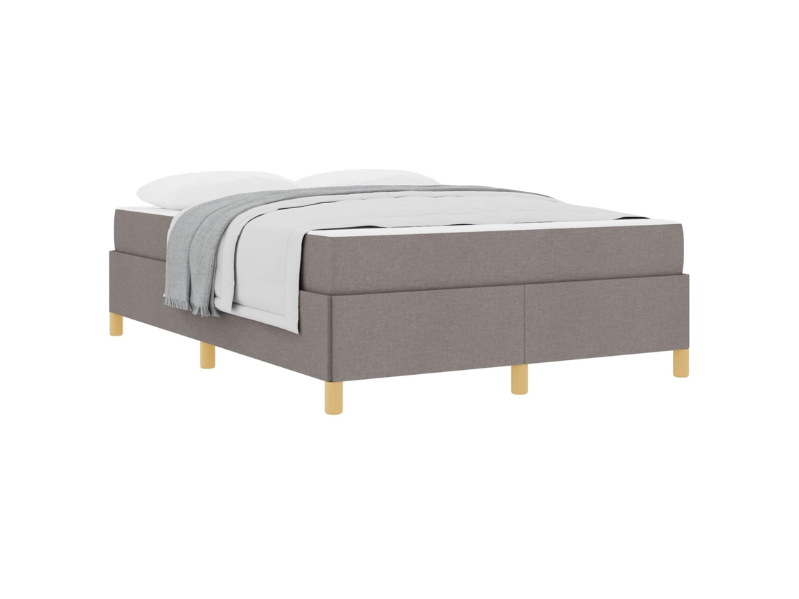 Cama De Casal | Camas Para Quarto | Estrutura Da Cama Cinzento-acastanhado 140 X 190 Cm Tecido