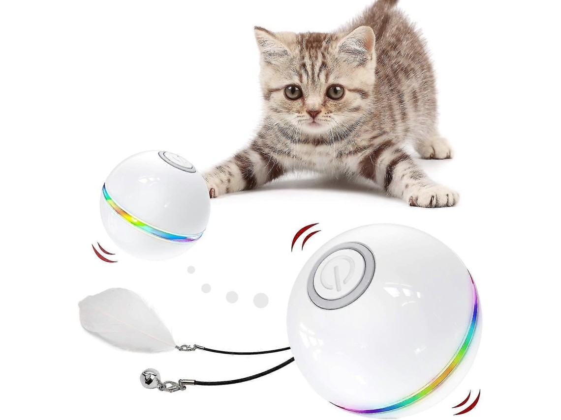 Bola Interativa Para Gatos Com Luz Led E Rotação Automática
