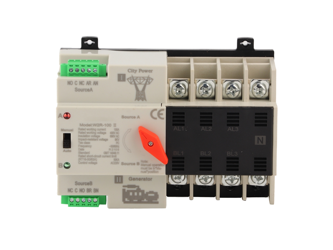 Chave De Transferência Automática Dual 4p 100a Para Energia Elétrica Com Controle Automático