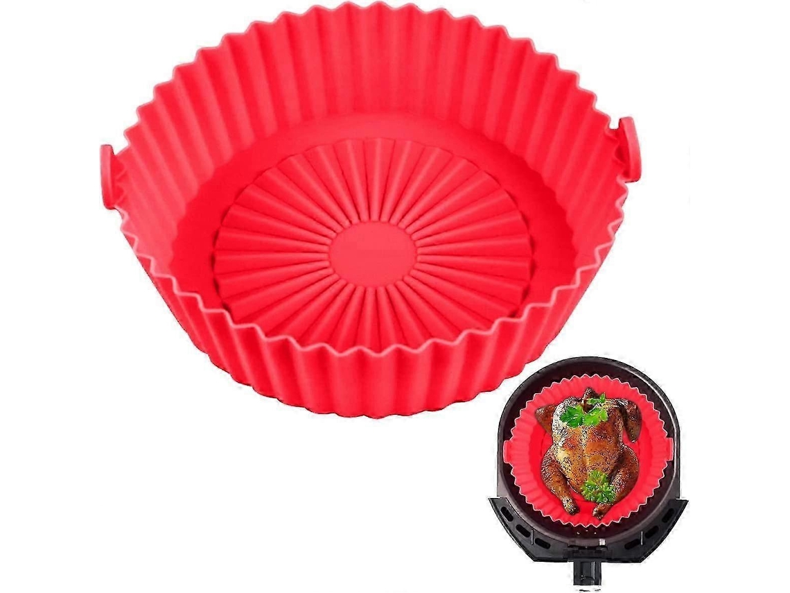 Forro De Silicone Vermelho Reutilizável Para Fritadeira A Ar De 6,5 Polegadas