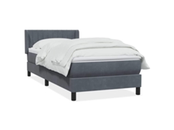 Cama com Molas/colchão Cinza escuro 80x210 Cm Veludo MAISON EXCLUSIVE