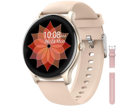 Smartwatch  Feminino 2023 Hd Full Touch Ip68 Impermeável Fitness com Rastreador de Sono Frequência Cardíaca Bege