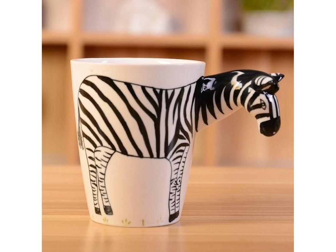 Taza De Café Cerámica 3d De Animal Zebra Pintada A Mano 2025 Diseño Creativo 400ml