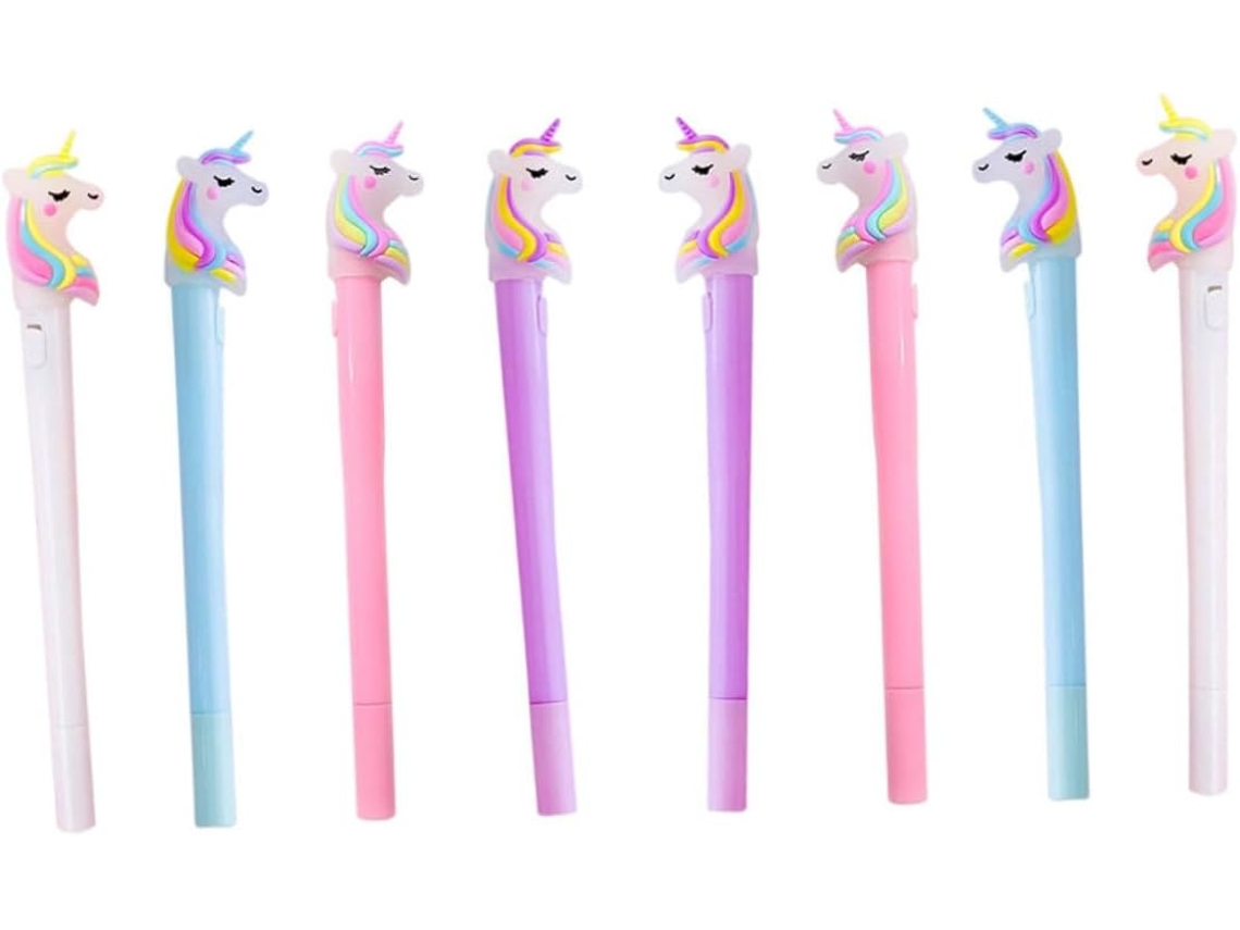 Canetas Em Gel Nuobesty Com Unicórnio Luminoso, Compactas E Leves,