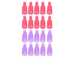 20pcs Clip Para Remover Esmalte De Unha Capa De Soak Off Gel Uv Portátil Roxo E Rosa Reutilizável