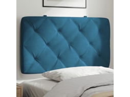 Cojín para cabecero de terciopelo azul de 90 cm