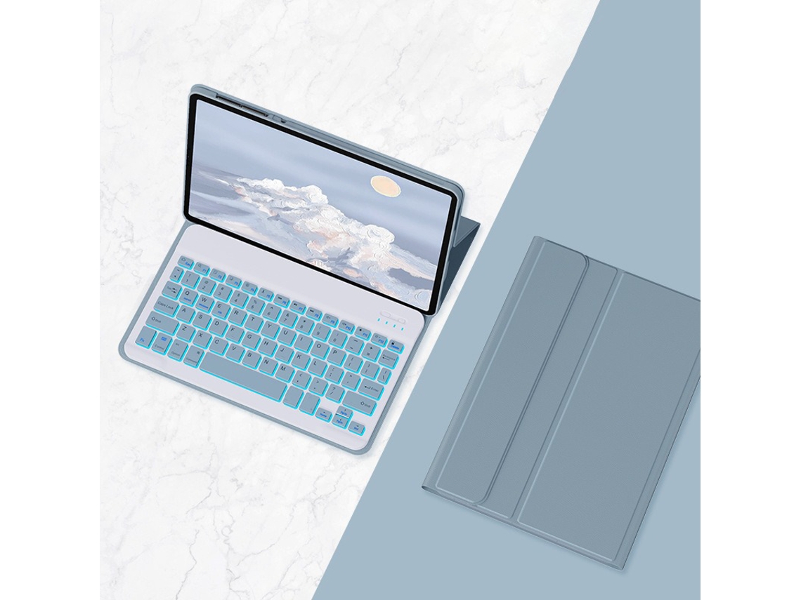 Capa Teclado Para Xiaomi Pad2 11 Polegadas ,com Teclado Bluetooth Retroiluminado (foggy Blue) Cuich (2025)
