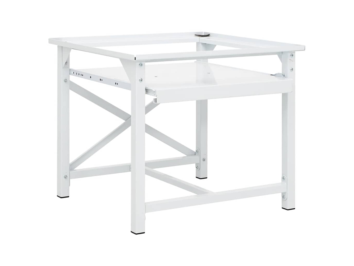 Vidaxl Suporte Máquina Lavar C/ Prateleira Extraível Branco