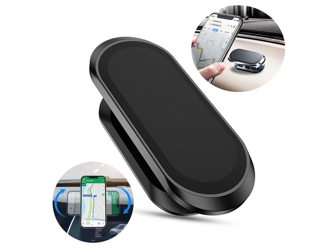 Suporte Giratório 360° Para Celular Com Ímã, Preto.