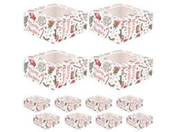 Conjunto De 12 Caixas Para Bolos De Natal, Cupcakes, Doces E Lembrancinhas. Hengjian