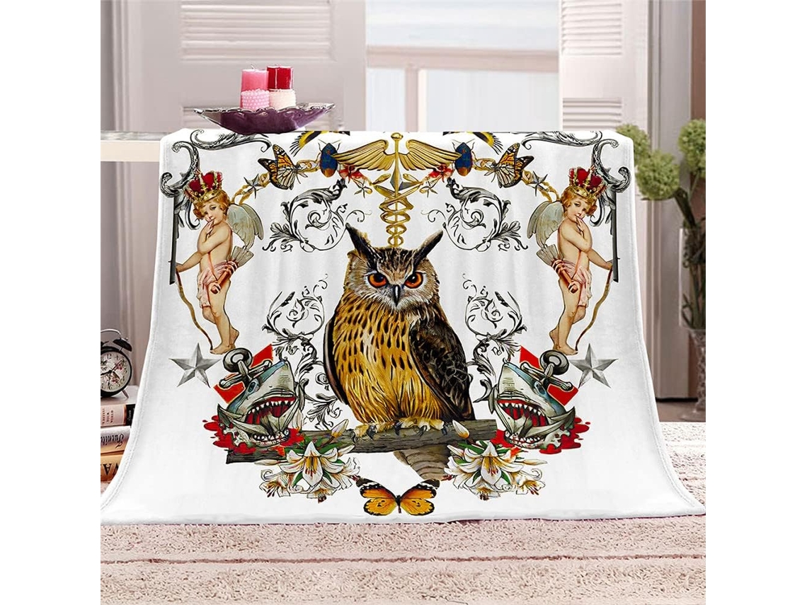 Manta de Flanela Fansu Estampa 3d Macia e Felpuda Ideal para o Inverno em Microfibra Cama Ou Sofá Adequada Adu