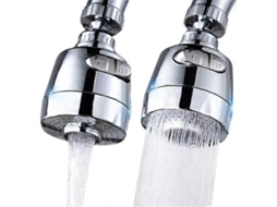Adaptador de Grifo de Cozinha com Bico Rotatório 360 Graus e Chuveiro Prateado, 1 Peça