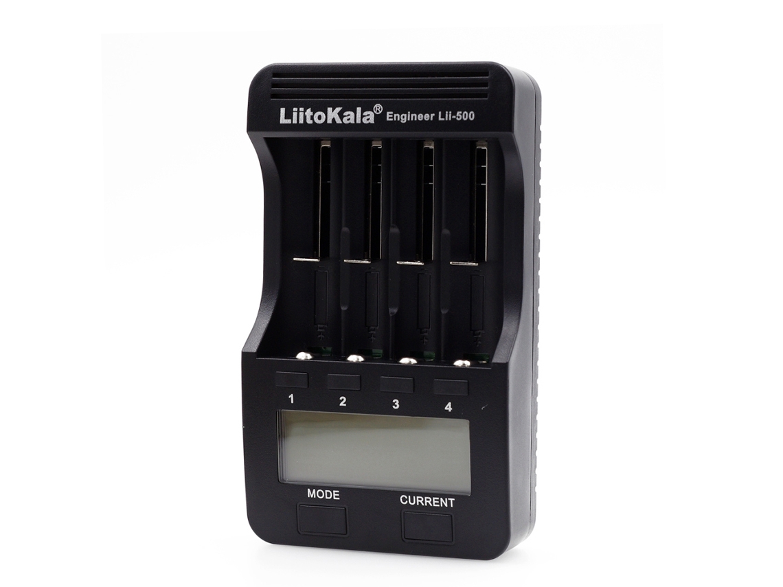 Carregador Inteligente Liitokala Lii 500, 4 Slots, Baterias 3.7V, LCD