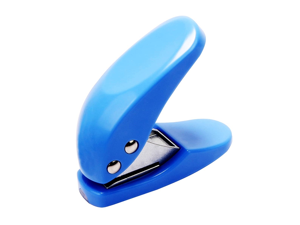 Mini Perfurador de Papel, Capacidade para 10 Folhas, Perfurador de Papel Portátil e Fofo BRILVIBERA (azul)