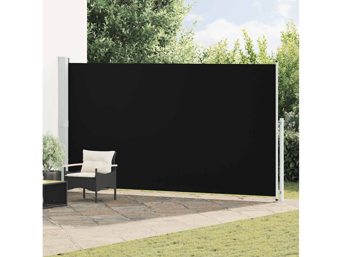 Vidaxl Toldo Lateral Retrátil Para Pátio 200x514 Cm Preto