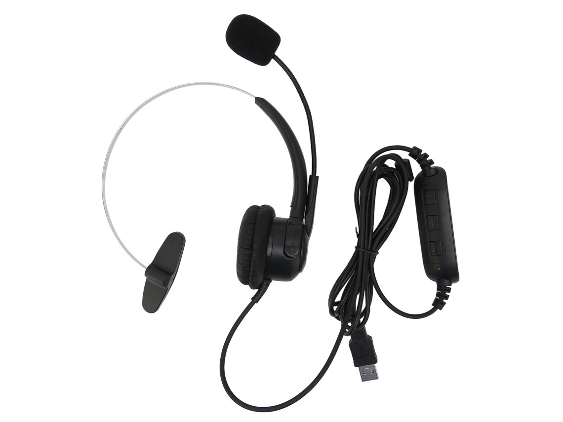 Aetheria auricular Usb com Microfone Anti ruído Controle de Volume para Centro de Chamadas e Reuniões