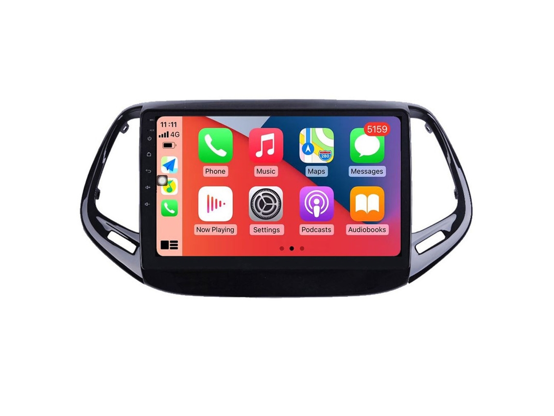 Central Multimídia Carplay Gps 2 Gb 32 Gb Para Jeep Compass 2017-2018 Android Auto Bluetooth