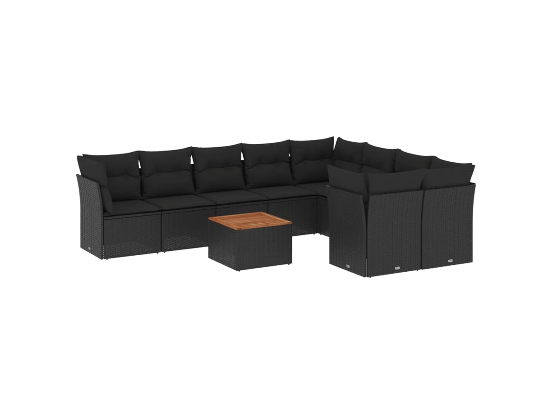 Garden Sofa Set, Garden Sofa Sets Vidaxl Preto Rattan / Vime (n/a)