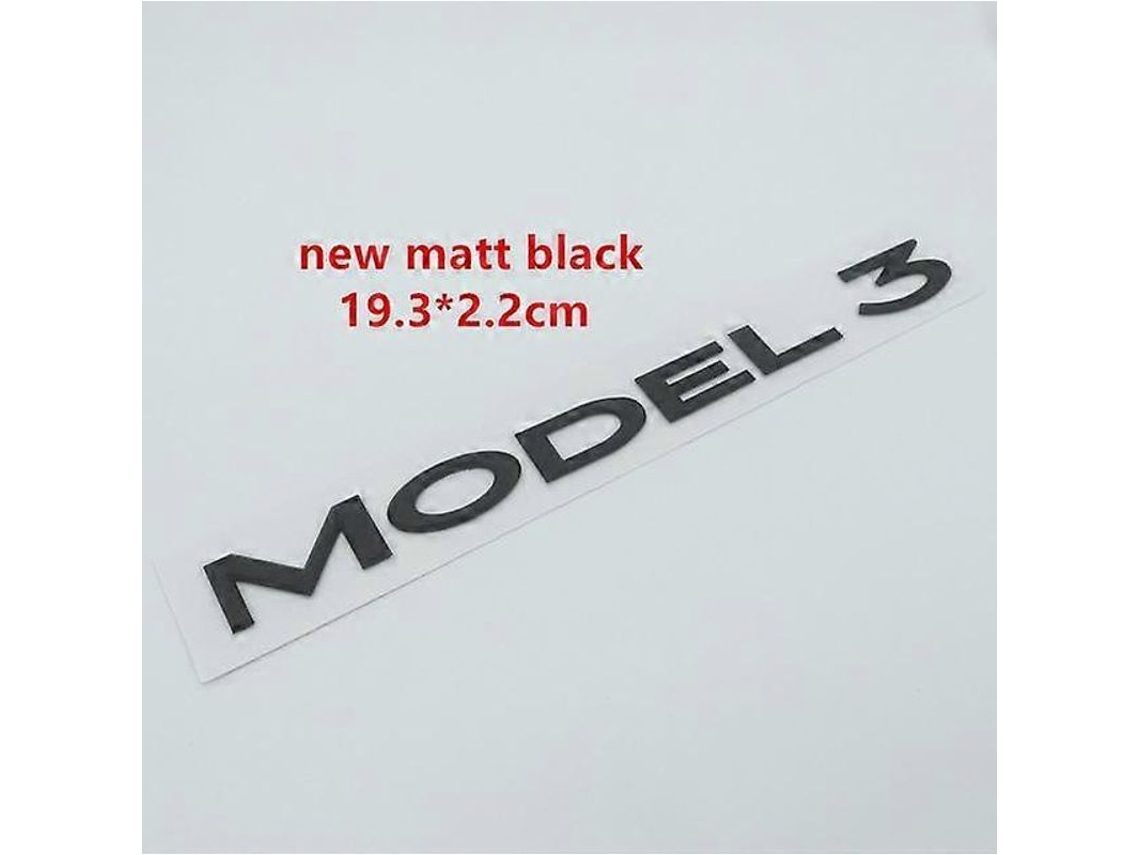 Adesivo De Emblema De Badge De Carro 3d Em Cromado Para Veículos Model 3 Preto Fosco