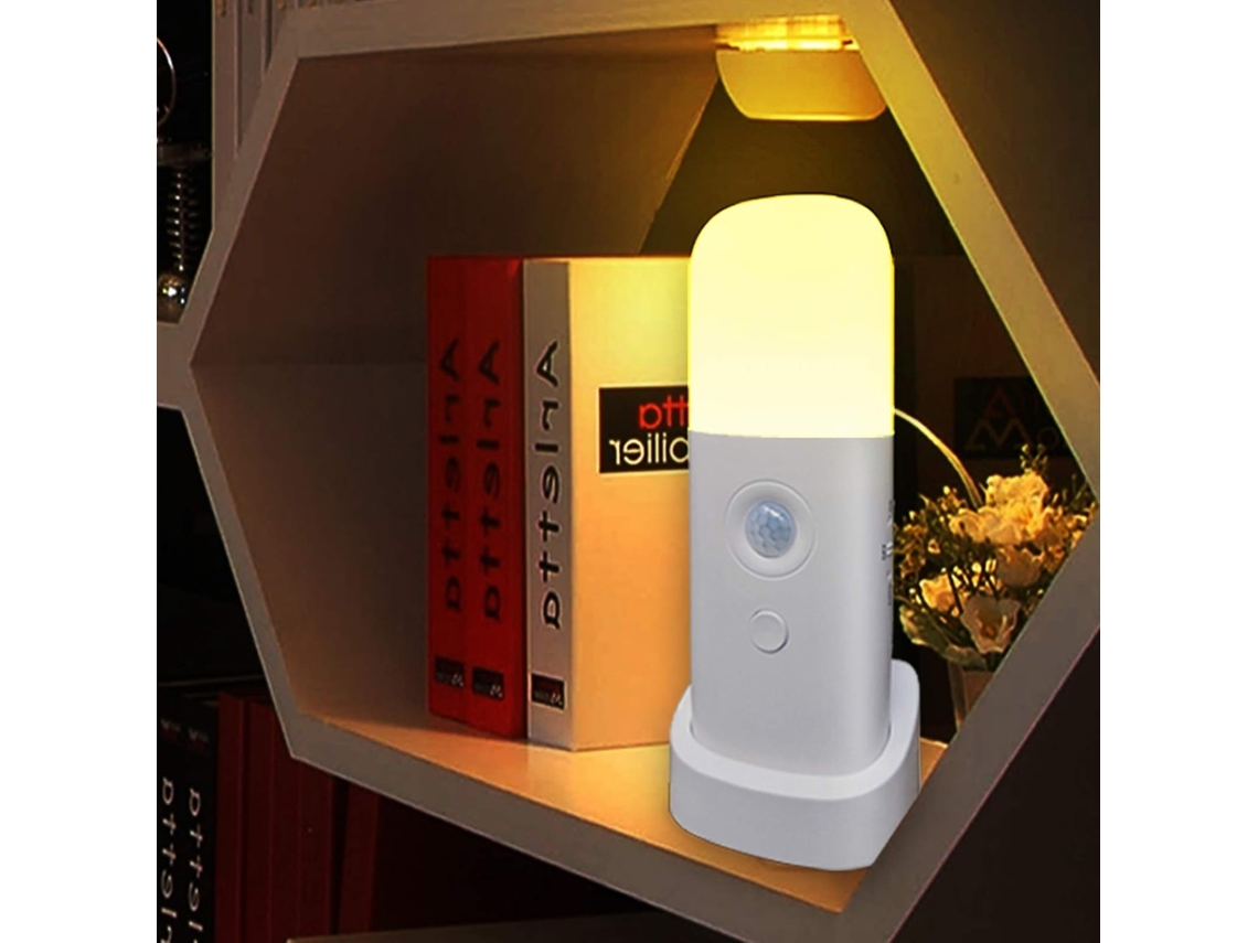 Lurelia Lâmpada Noturna Led Com Sensor De Movimento, Usb Recarregável, Portátil, Branco Quente