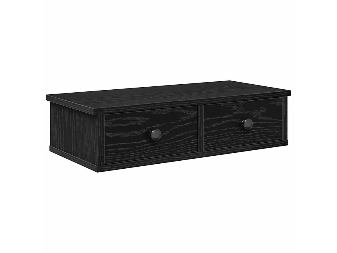 Wall Shelf, Wall Shelves Vidaxl Preto Madeira Processada (60 X 28 X 15 Cm)