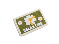 Tapete antiderrapante, suave, lavável, conjunto de banheiro, margarida, verde | S/MARCA