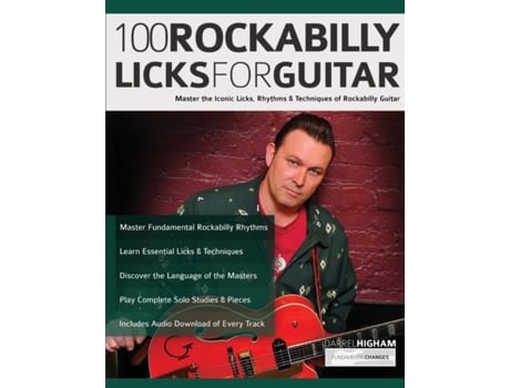 Livro 100 Rockabilly Licks For Guitar De Darrel Higham (inglês)