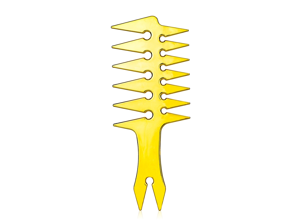 Pente para Pomada Masculino, Pente Profissional de Dentes Largos com Design de Dentes de Dupla Face. MDUG (dourado)