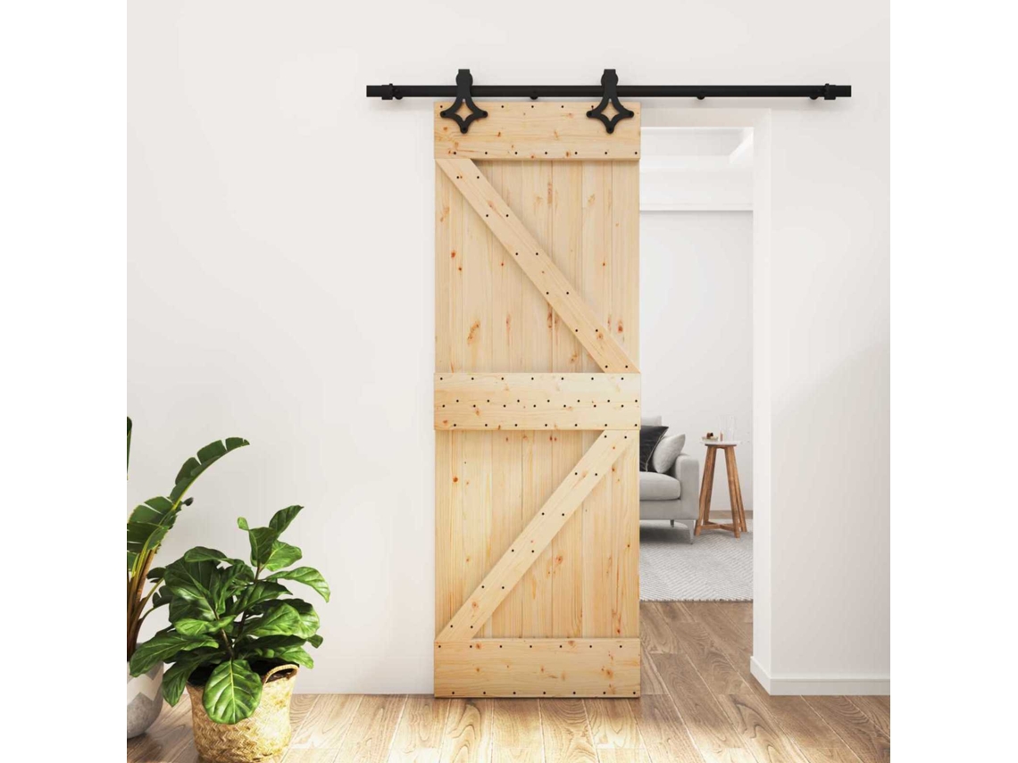 Vidaxl Porta Deslizante Natural E Preto 70 X 210 Cm