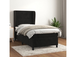 Vidaxl Cama Com Molas/colchão 100x200 Cm Veludo Preto